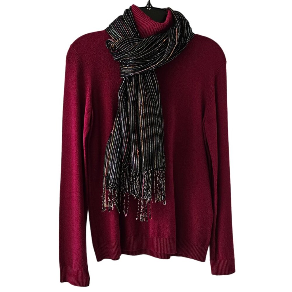 Petite Sophisticate Long Sleeve Turtleneck Top | NWT | SP | Raspberry Pink - Picture 9 of 16